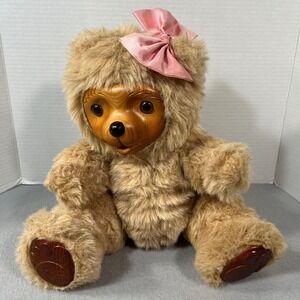 Vintage Robert Raikes 1986 Applause Teddy Bear Penelope Pink Bow Collectible